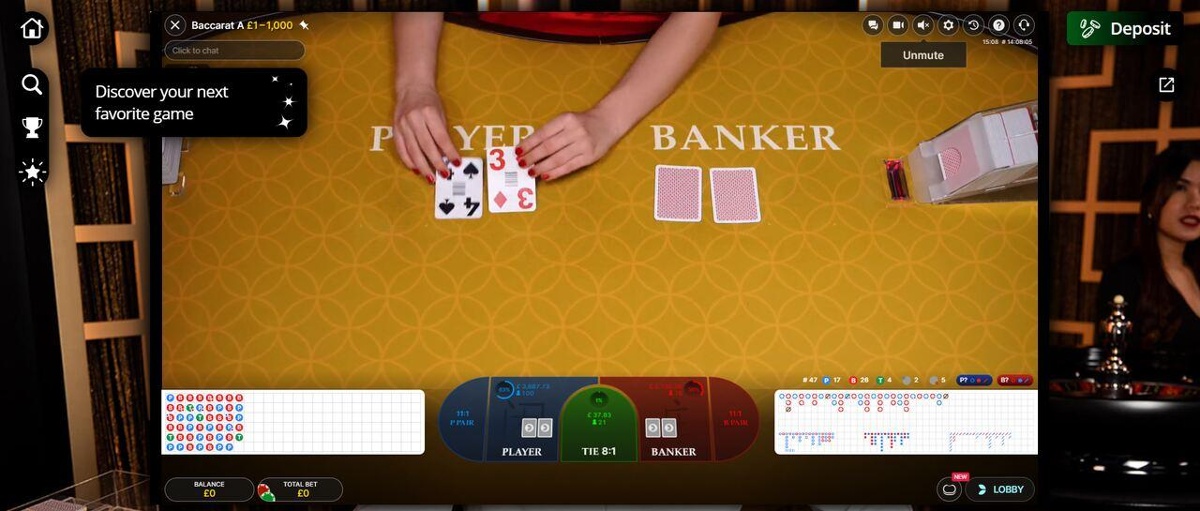 Baccarat live dealer games